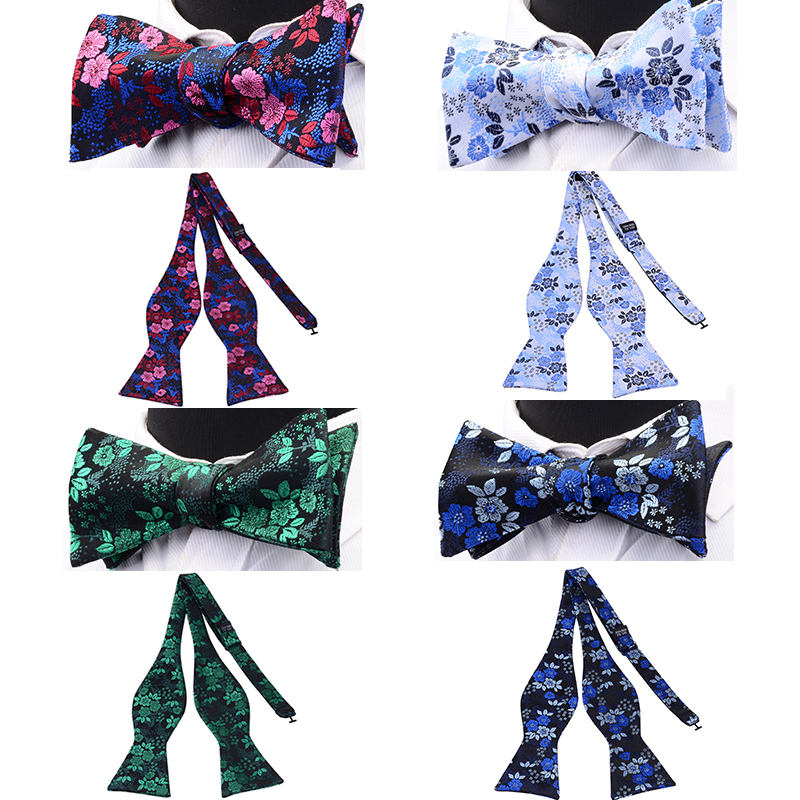 Silk Tie Striped - RBOCOTT Floral Self Tie Bow Tie