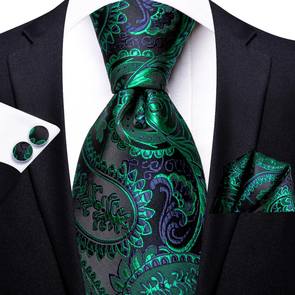 Paisley Striped Green Silk Tie - Silk Tie Striped ulasan dan harga