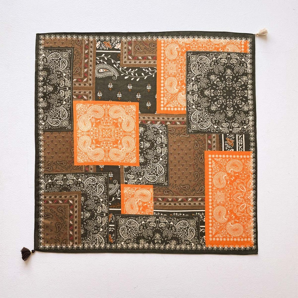 Tassel Scarf Women Square Cott - Bandana Cotton ulasan dan harga